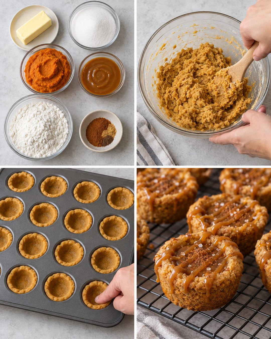 Pumpkin Spice Caramel Cookie Cups