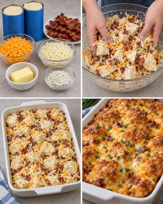 Bacon Ranch Cheesy Pull-Apart Bread