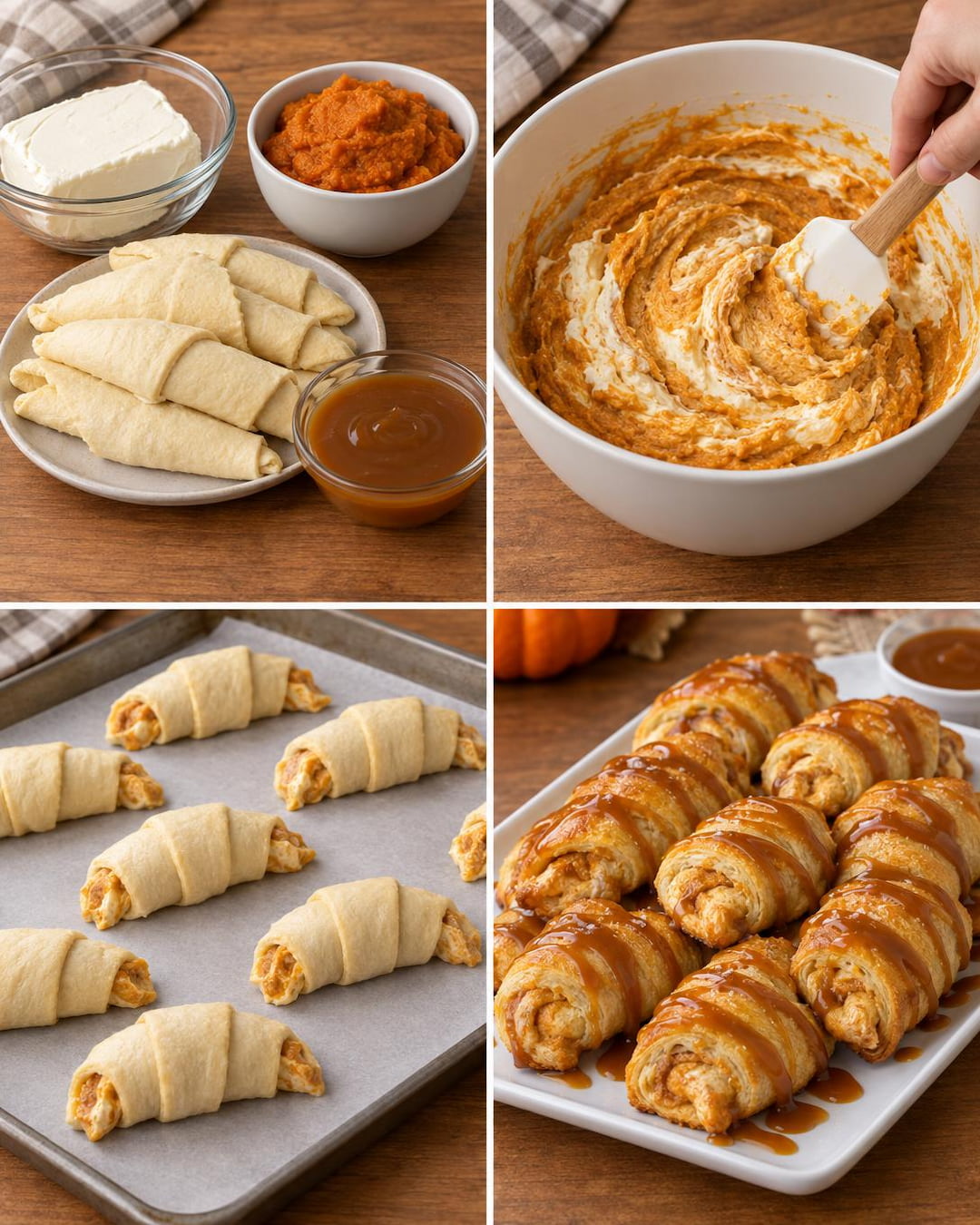 Pumpkin Caramel Cheesecake Roll-Ups