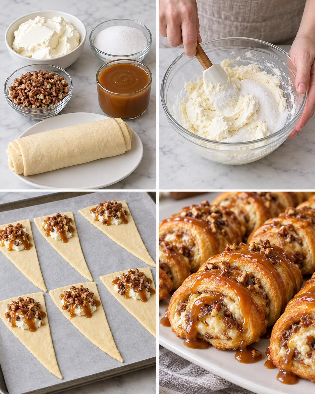 Caramel Pecan Cheesecake Rolls