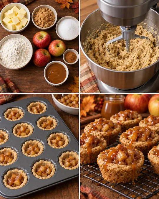 Gooey Caramel Apple Cookie Cups