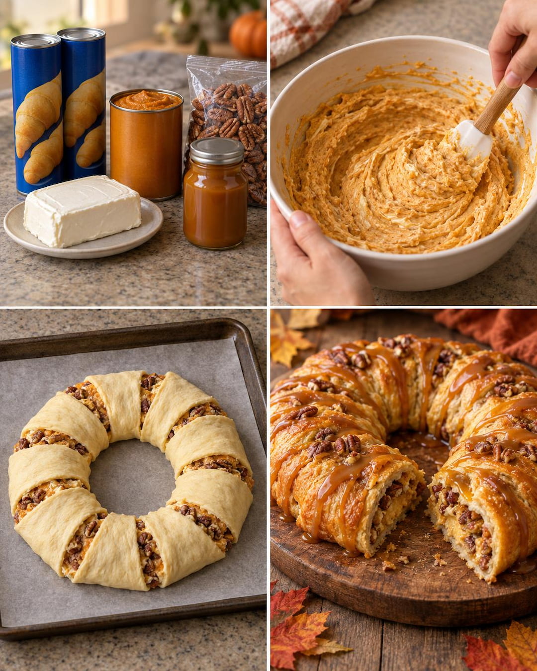Pumpkin Pecan Caramel Crescent Ring