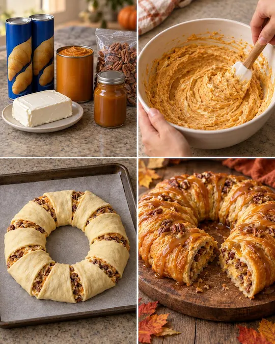 Pumpkin Pecan Caramel Crescent Ring