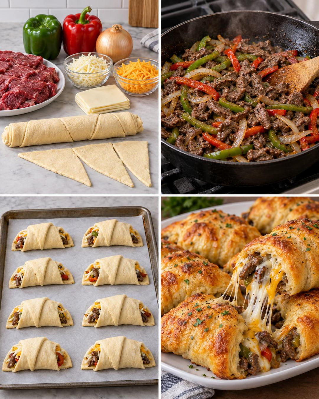 Philly Cheesesteak Stuffed Crescent Rolls