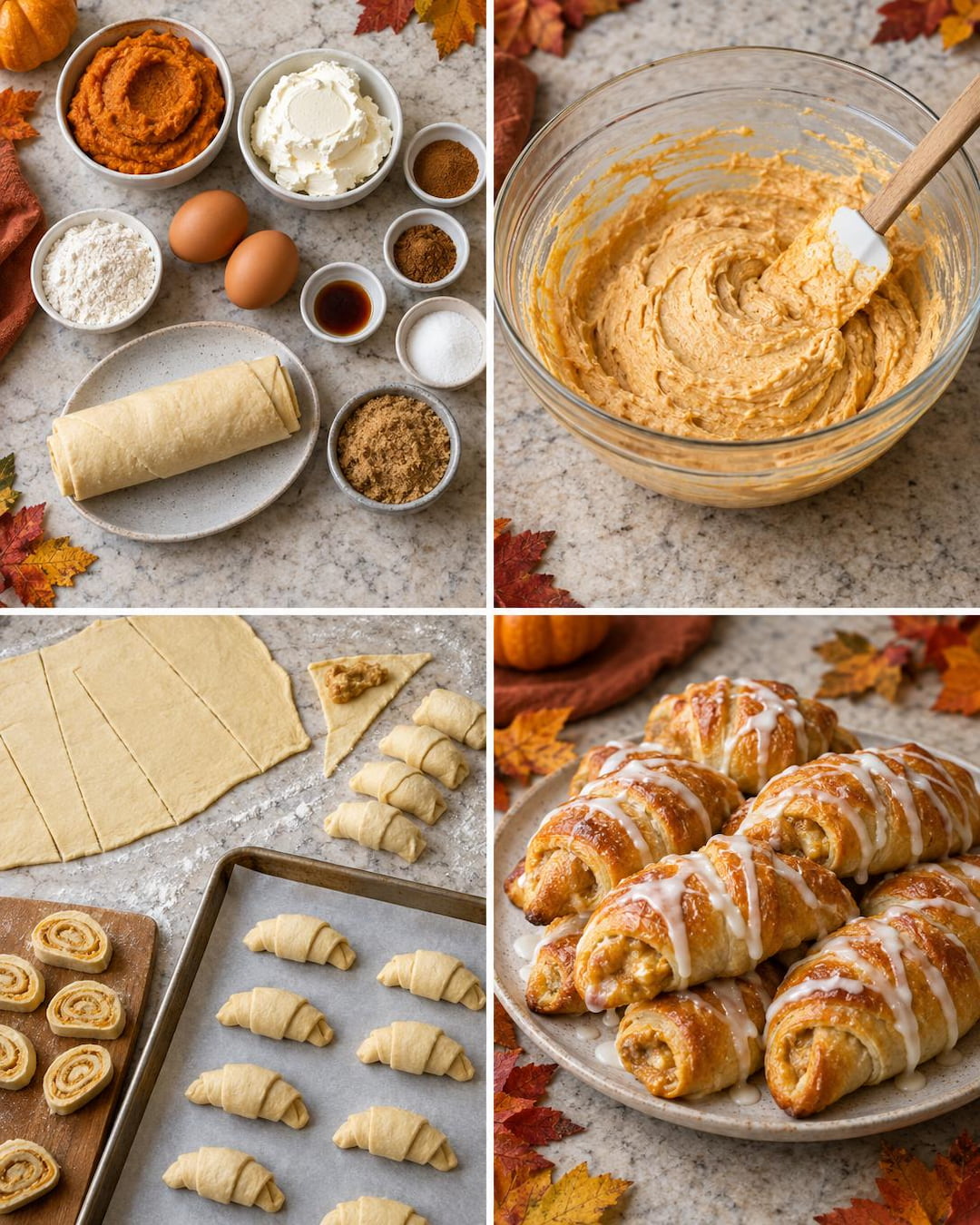 Spiced Pumpkin Cream Cheese Crescent Rolls