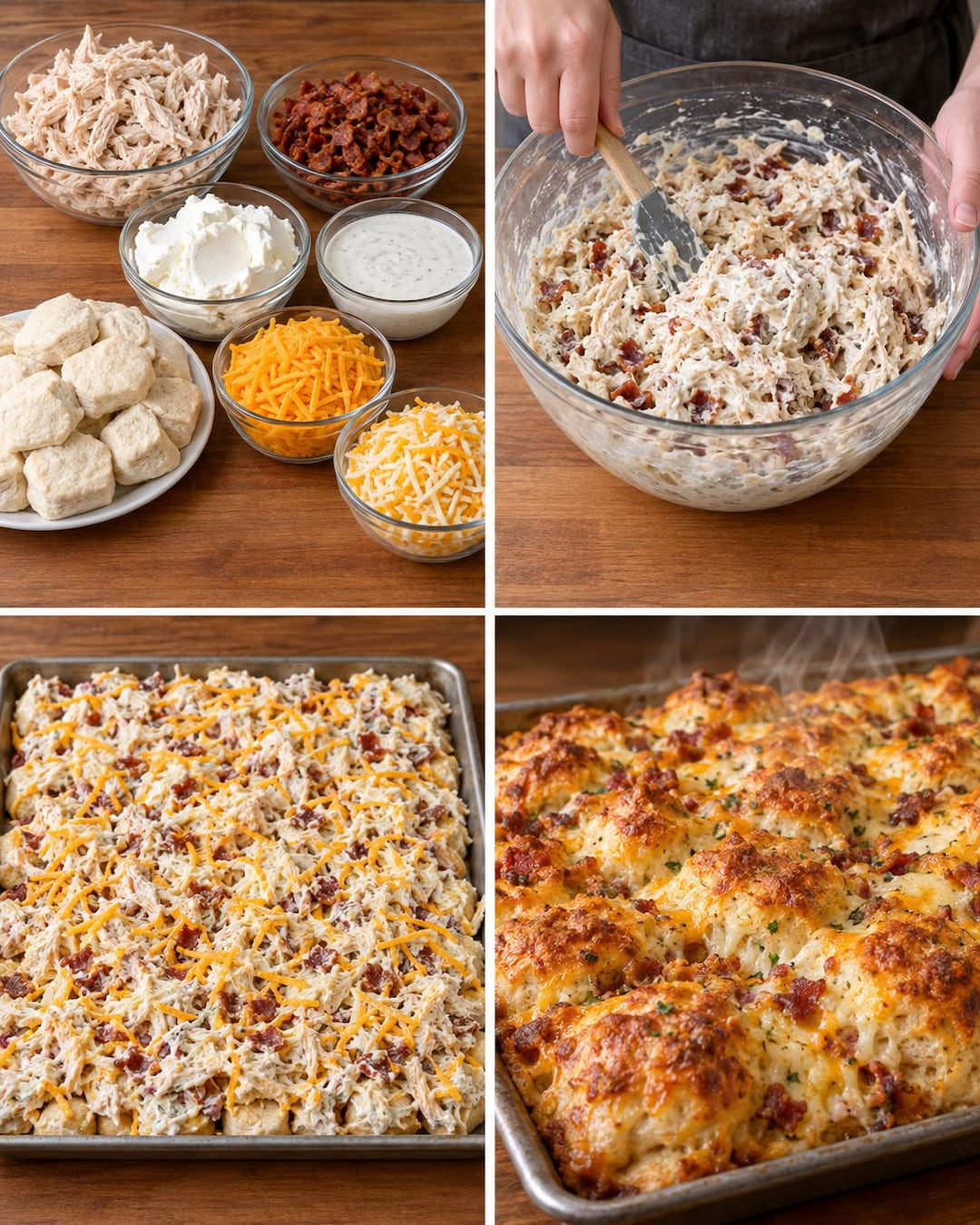 Sheet Pan Chicken Bacon Ranch Pull-Apart Bread