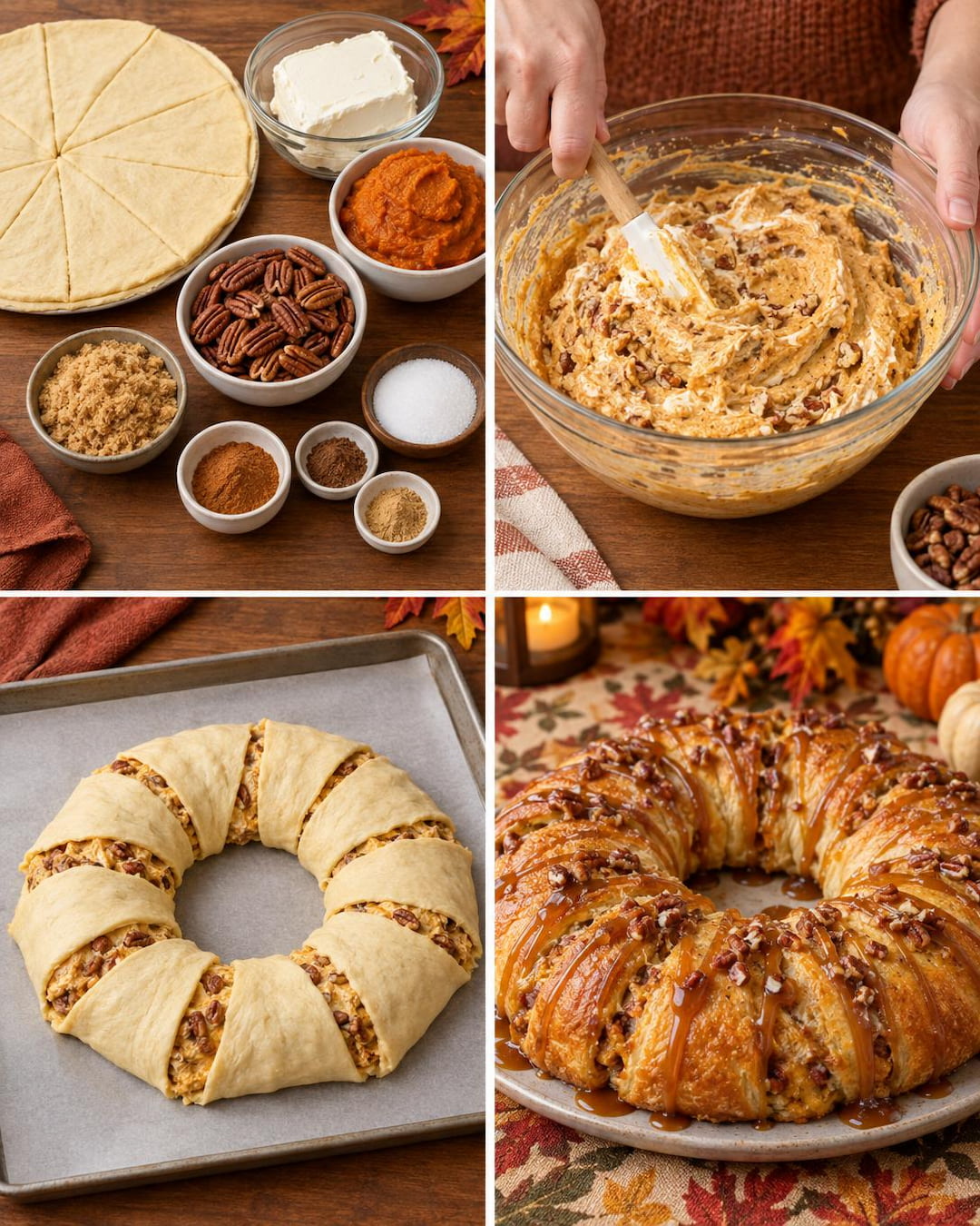 Pumpkin Praline Cream Cheese Crescent Ring