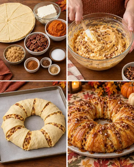 Pumpkin Praline Cream Cheese Crescent Ring