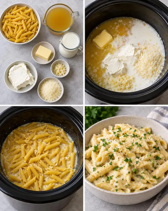 Crockpot Creamy Garlic Butter Pasta