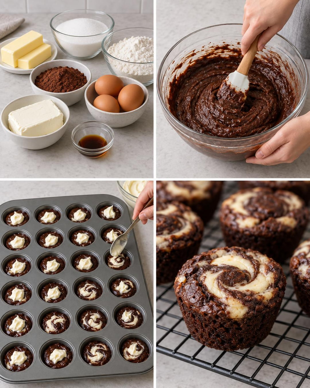 Cream Cheese Swirl Brownie Bites