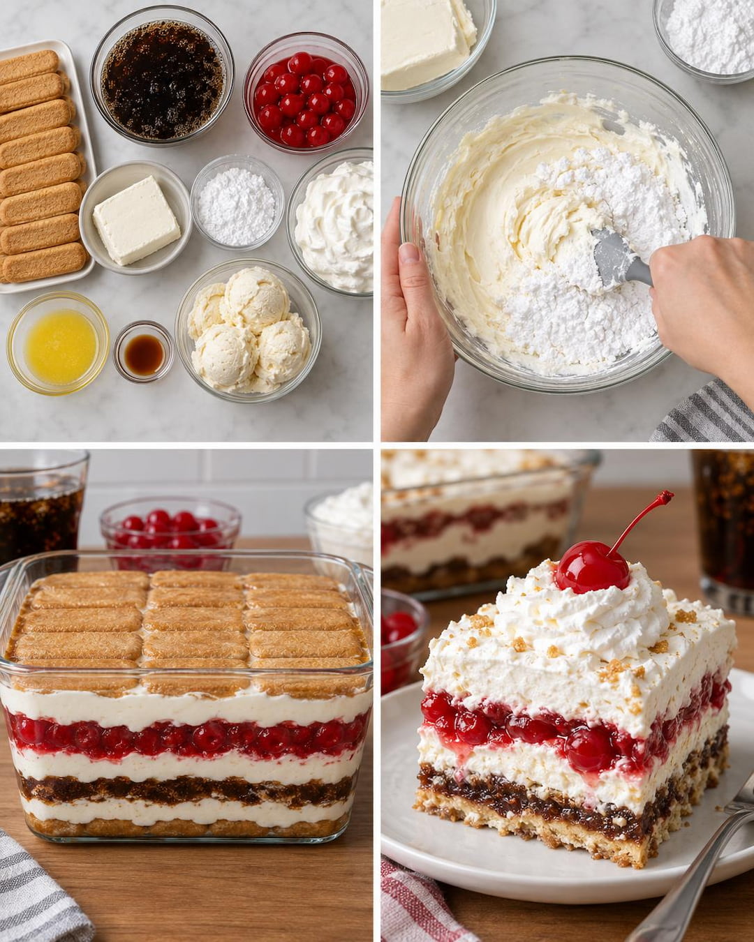 Creamy Cherry Cola Float Lasagna