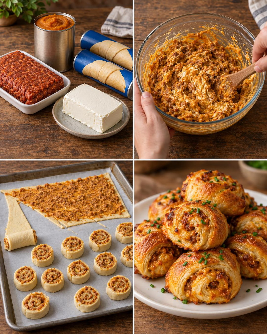 Creamy Pumpkin Chorizo Crescent Roll-Ups