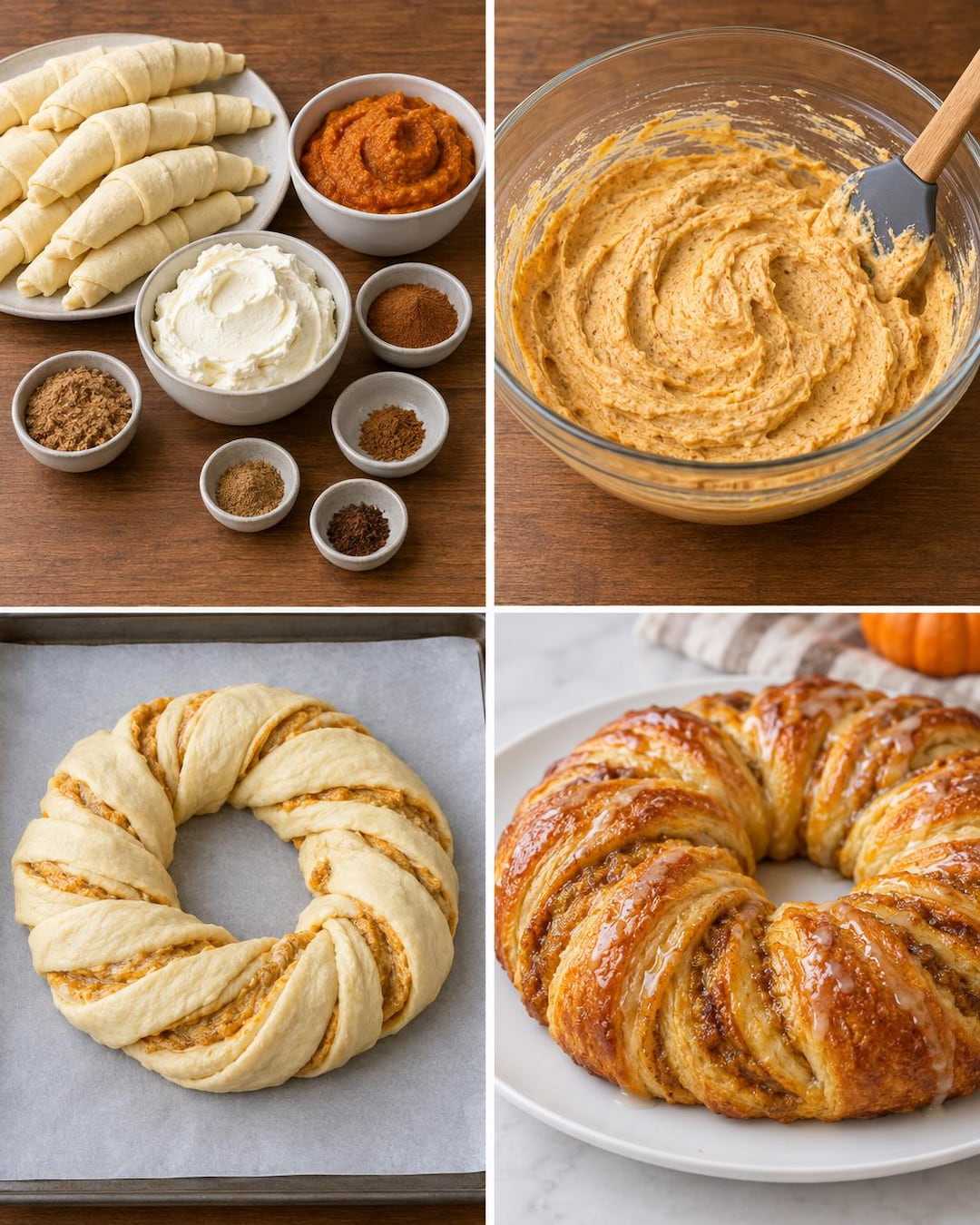 Pumpkin Swirl Cream Cheese Crescent Ring
