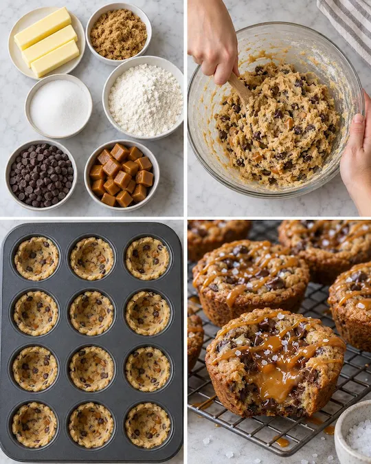 Salted Caramel Chocolate Cookie Cups