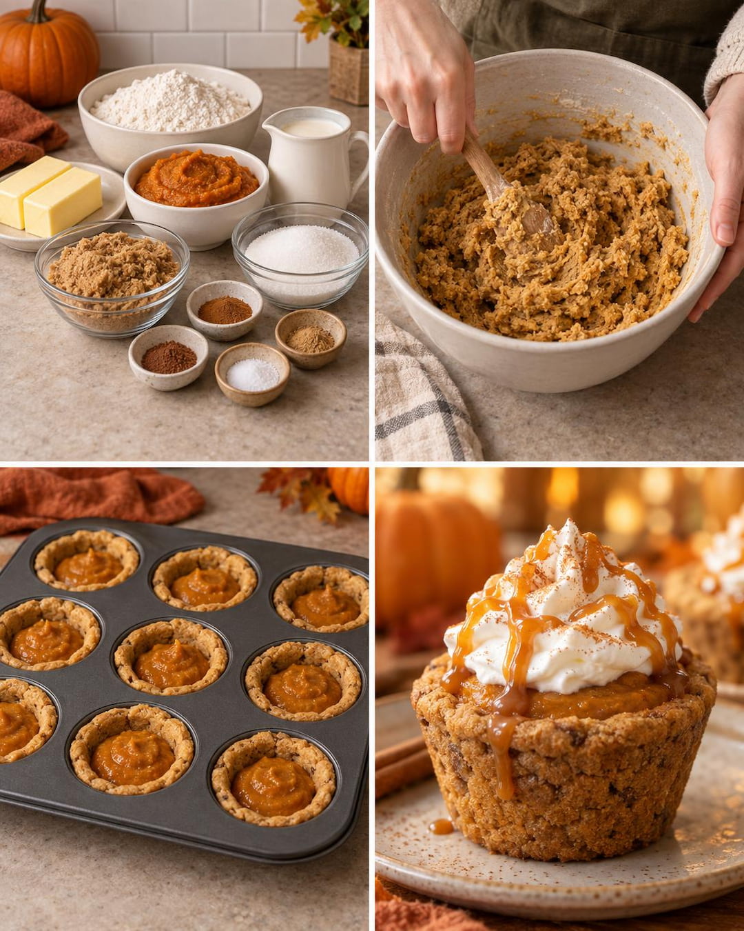 Pumpkin Pie Float Cookie Cups