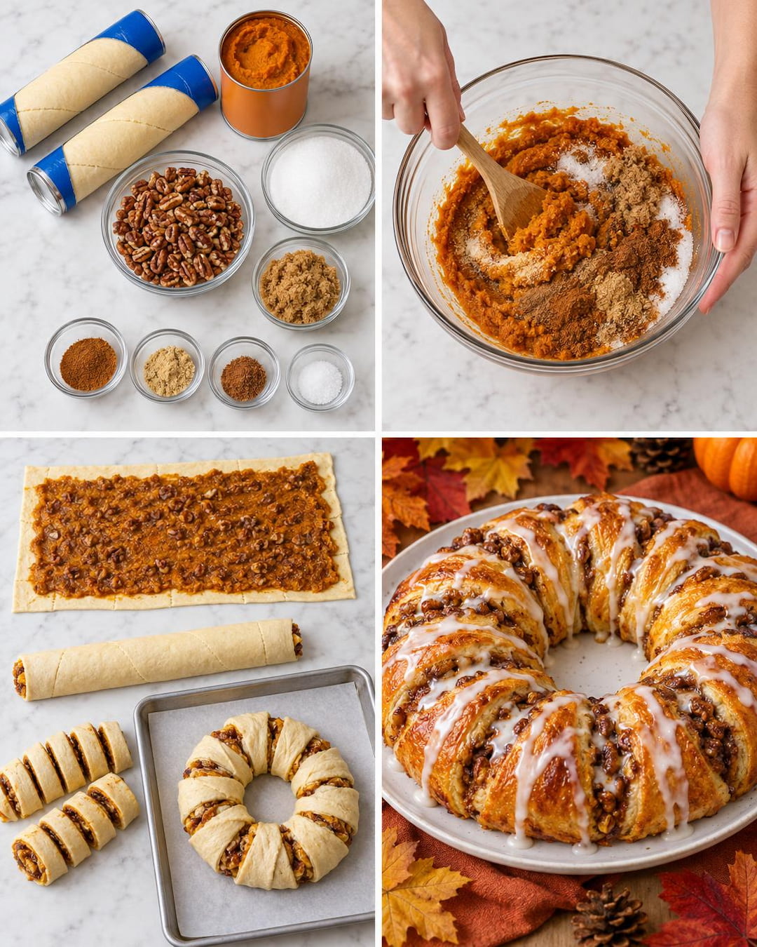Pumpkin Pecan Pie Crescent Ring