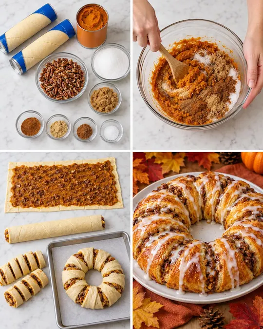 Pumpkin Pecan Pie Crescent Ring
