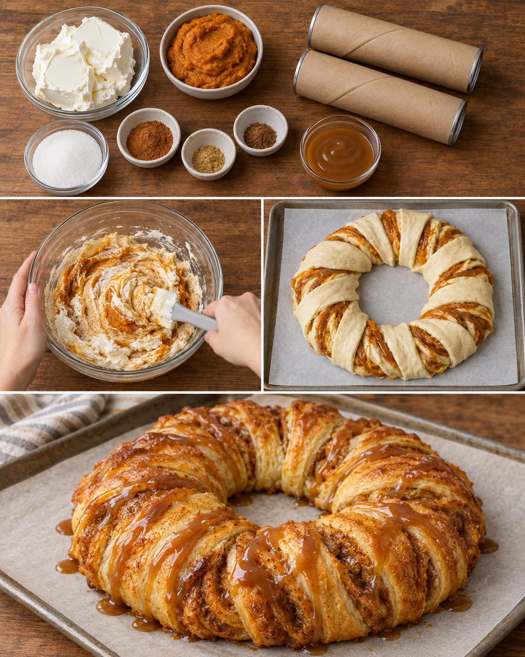 Pumpkin Caramel Swirl Crescent Ring