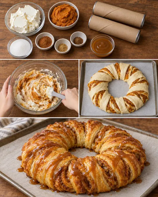 Pumpkin Caramel Swirl Crescent Ring