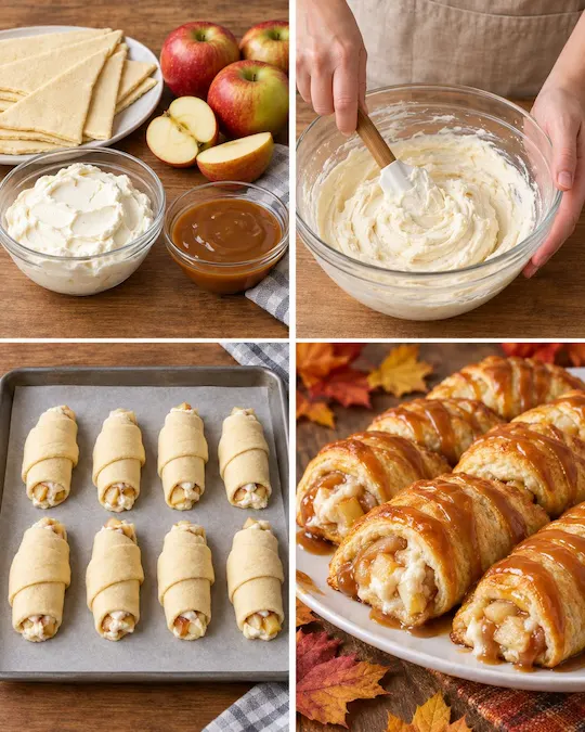 Caramel Apple Cheesecake Crescent Rolls