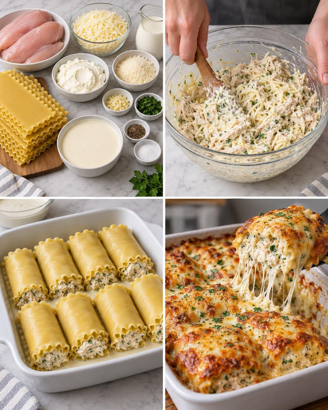 Creamy Chicken Alfredo Roll-Ups