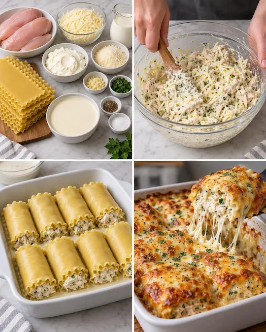 Creamy Chicken Alfredo Roll-Ups