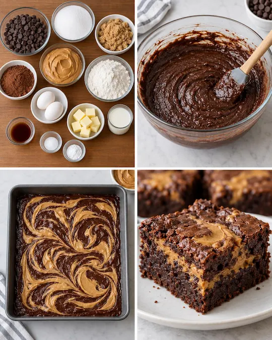 Giant Peanut Butter Swirl Brownie