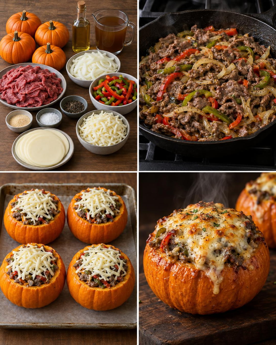 Philly Cheesesteak Stuffed Pumpkins