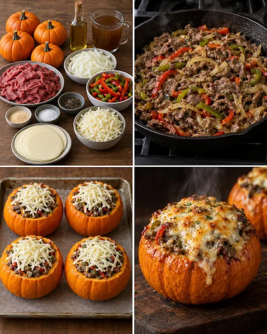 Philly Cheesesteak Stuffed Pumpkins