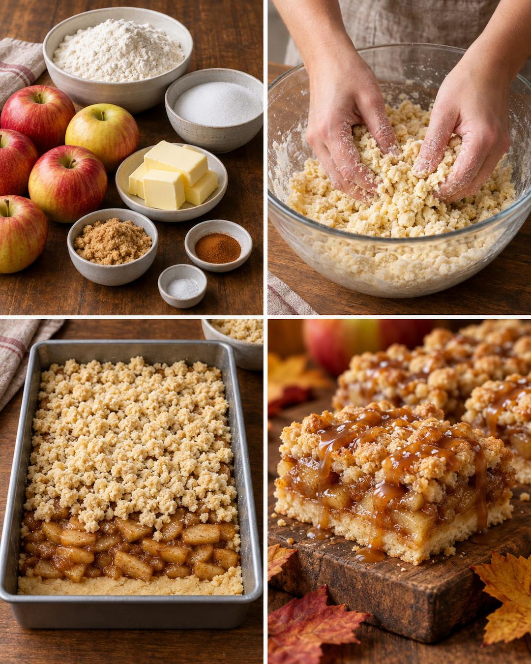 Caramel Apple Crumble Pie Bars