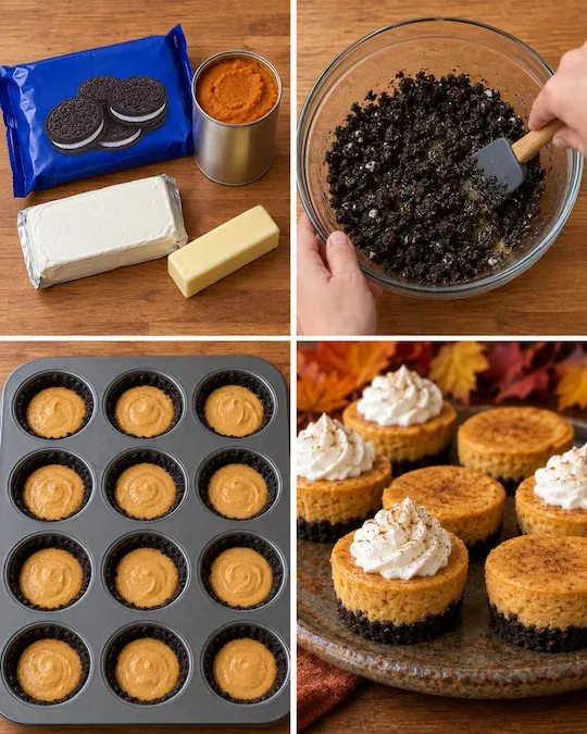 4-Ingredient Oreo Pumpkin Cheesecake Cups