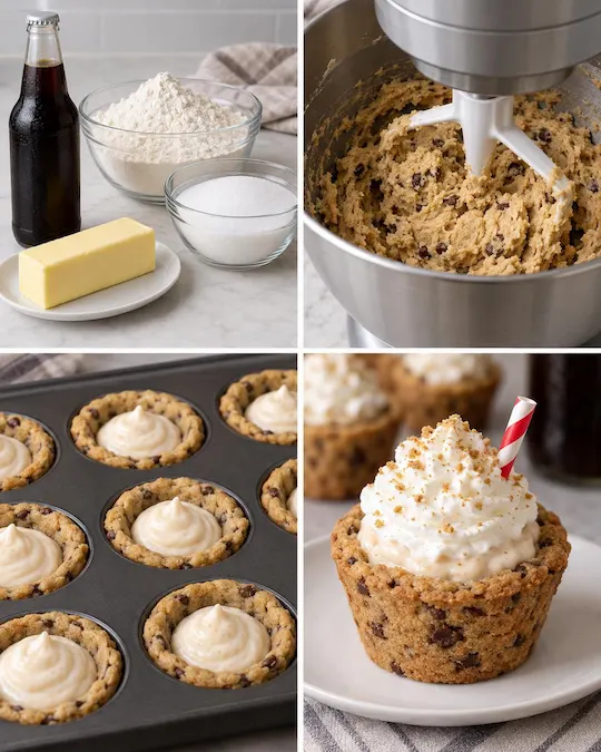Creamy Root Beer Float Cookie Cups