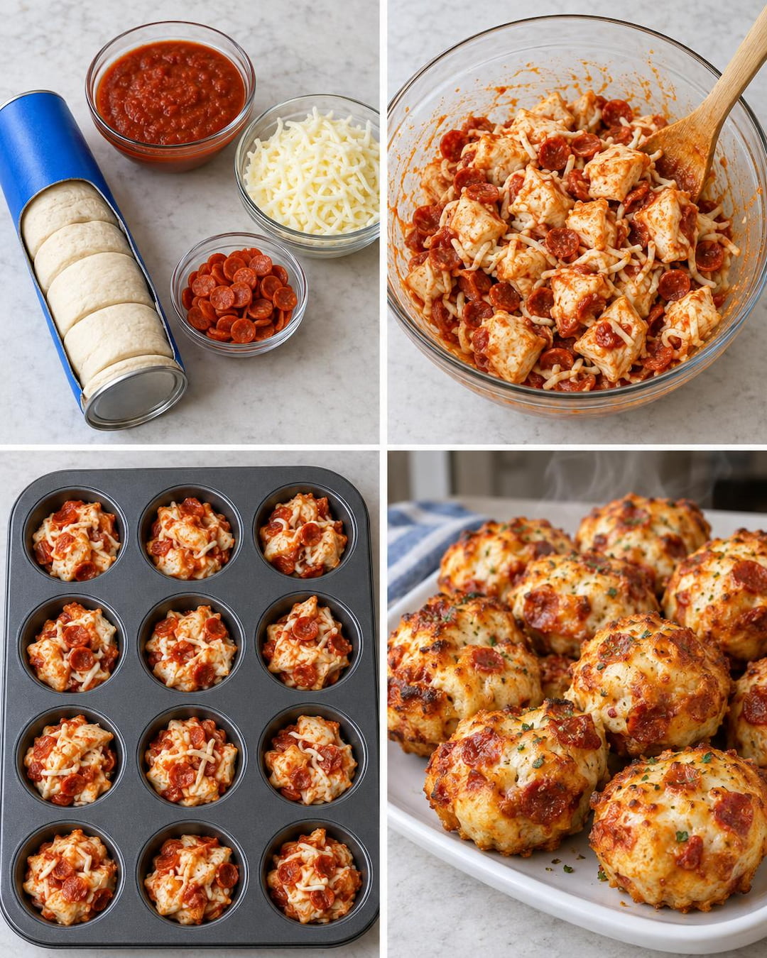 Pizza Stuffed Biscuit Bites