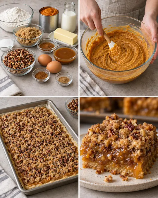 Pumpkin Pecan Caramel Gooey Bars