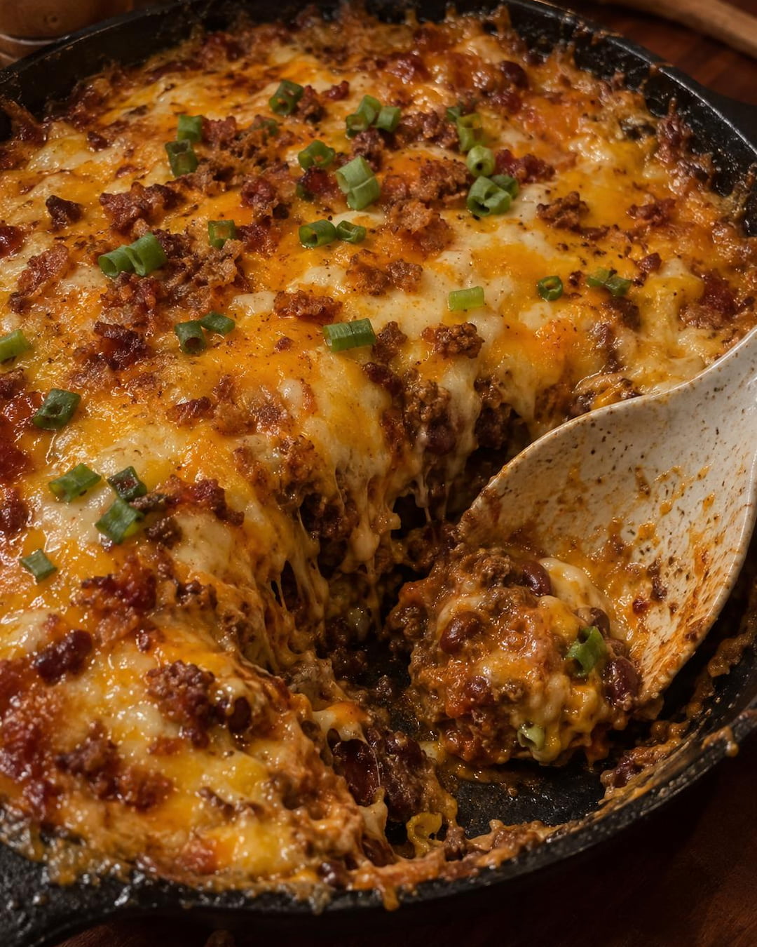 Loaded Cheesy Chili Dip