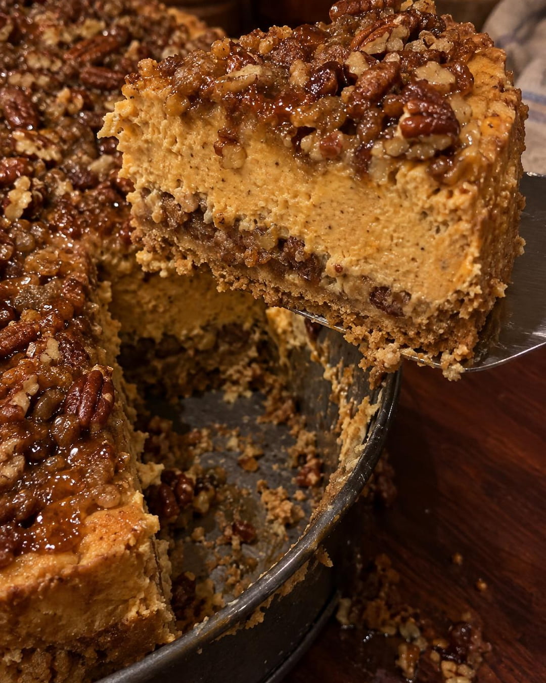 Pumpkin Praline Crunch Cheesecake